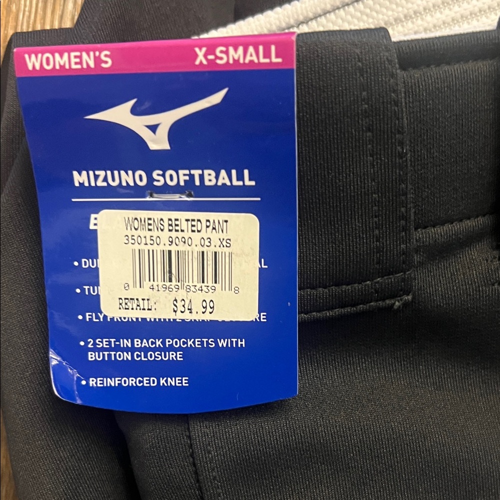 Mizuno Women's Black Belted Softball Pants